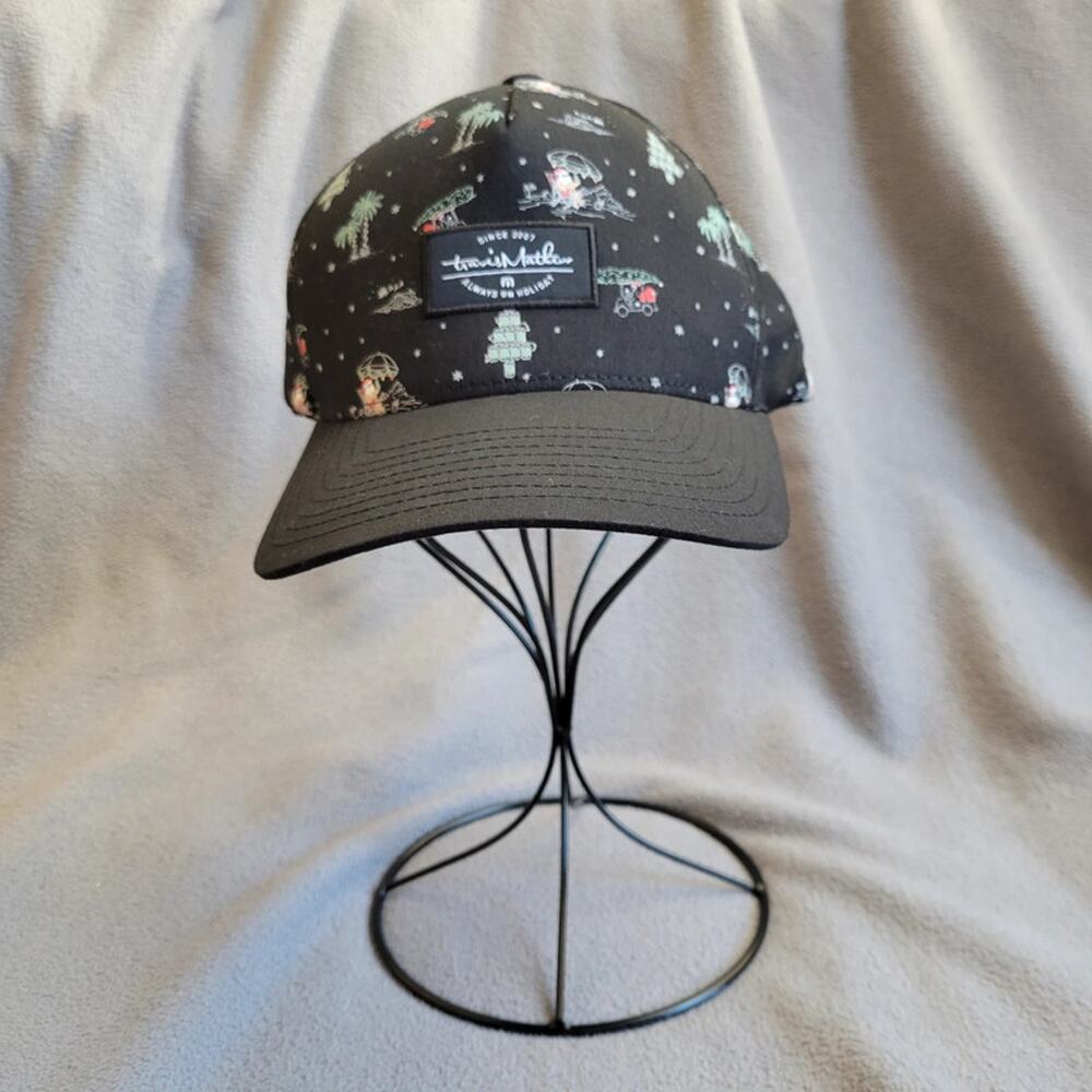 TRAVIS MATHEW Christmas Hat Men Snapback Flexfit Golf Holiday Black Cap